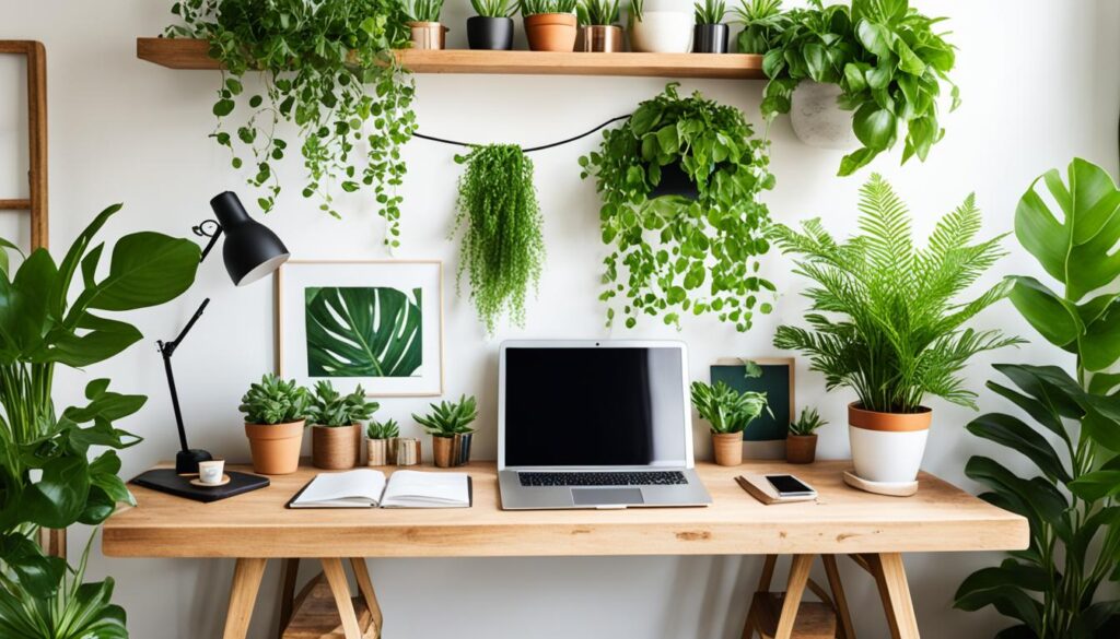 greenery in workspace