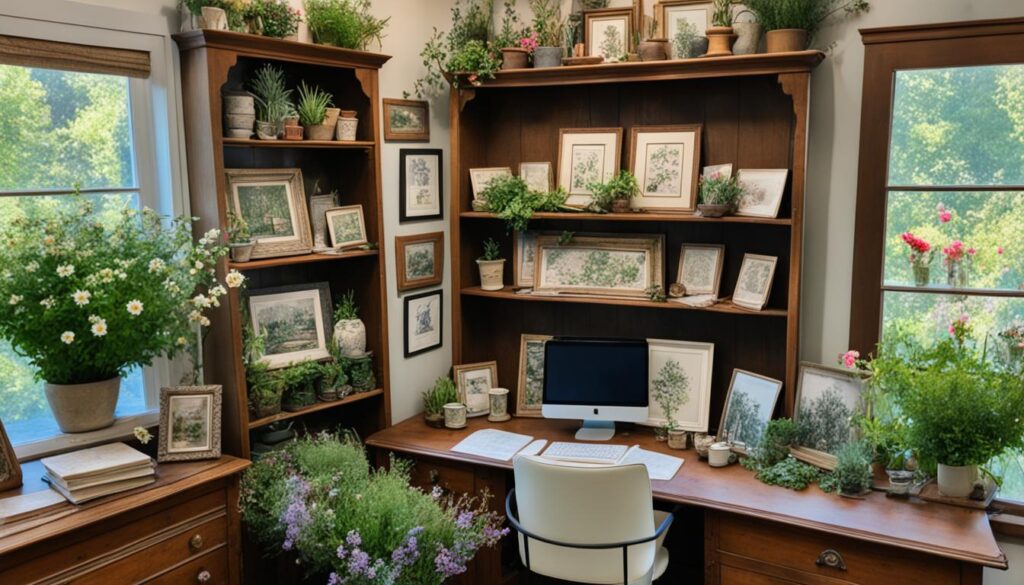 rustic cottagecore office