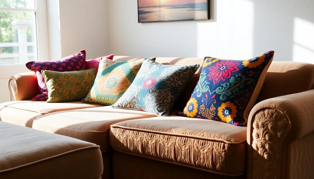 colorful patterned batik cushions