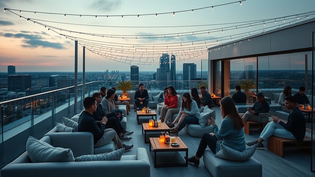 diverse groups embrace quiet nightlife