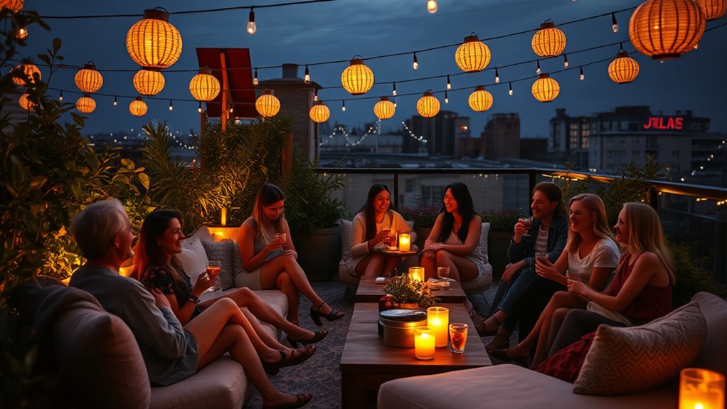 silent disco with ambient lighting