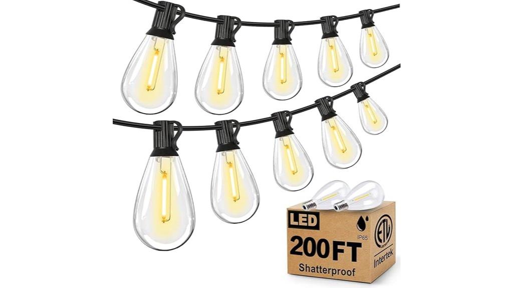 200ft outdoor led string lights