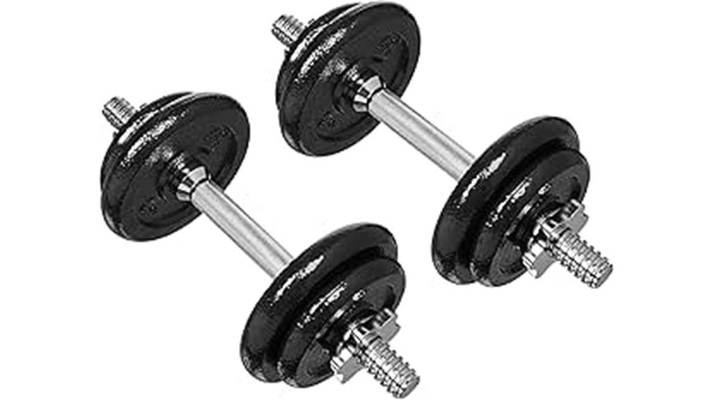 adjustable 38 pound dumbbell set