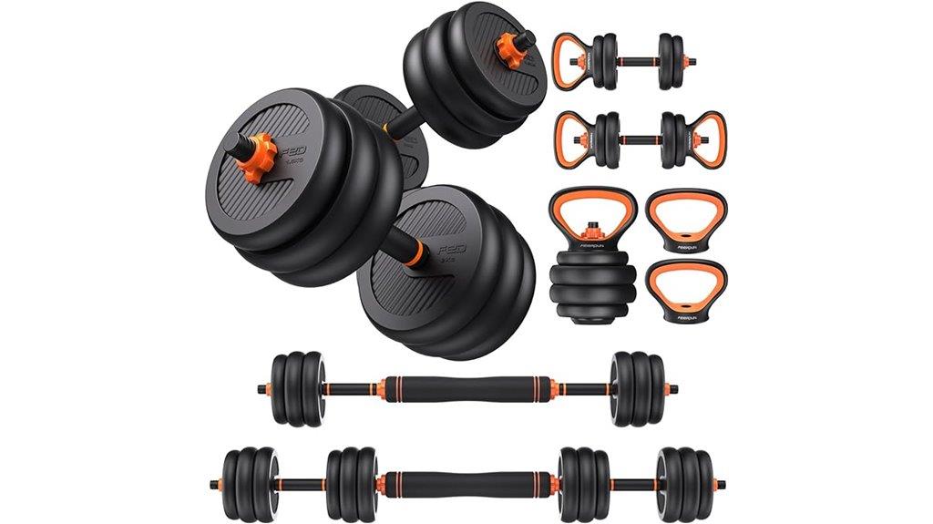 adjustable dumbbell weight range