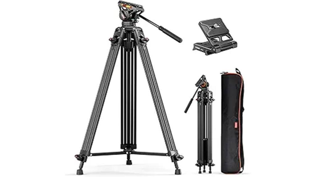 adjustable fluid head tripod