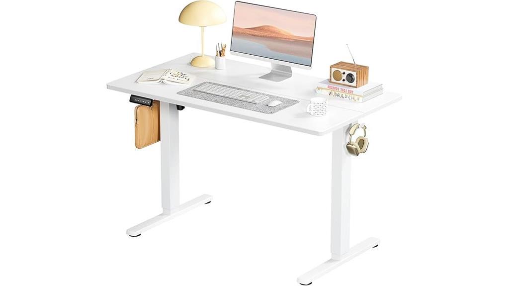 adjustable white standing desk