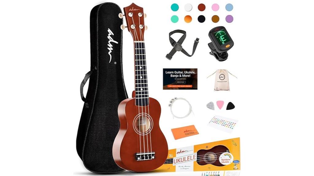 beginner brown ukulele kit