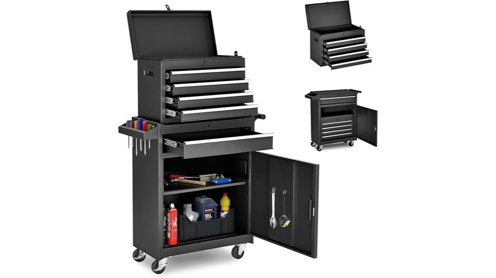 black five drawer toolbox