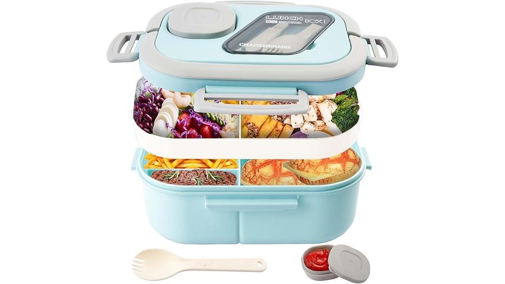 blue adult bento set