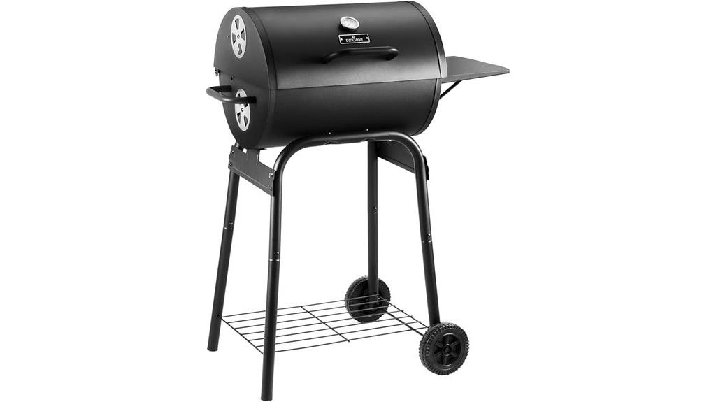 charcoal grill with side table