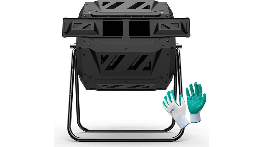 compost bin with gloves