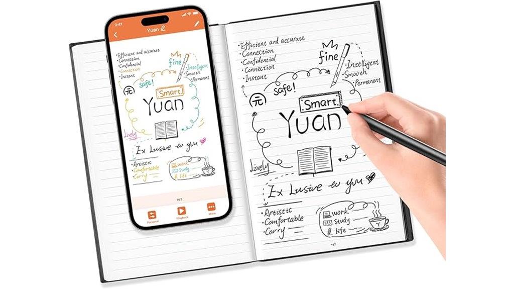 digital notebook with pen