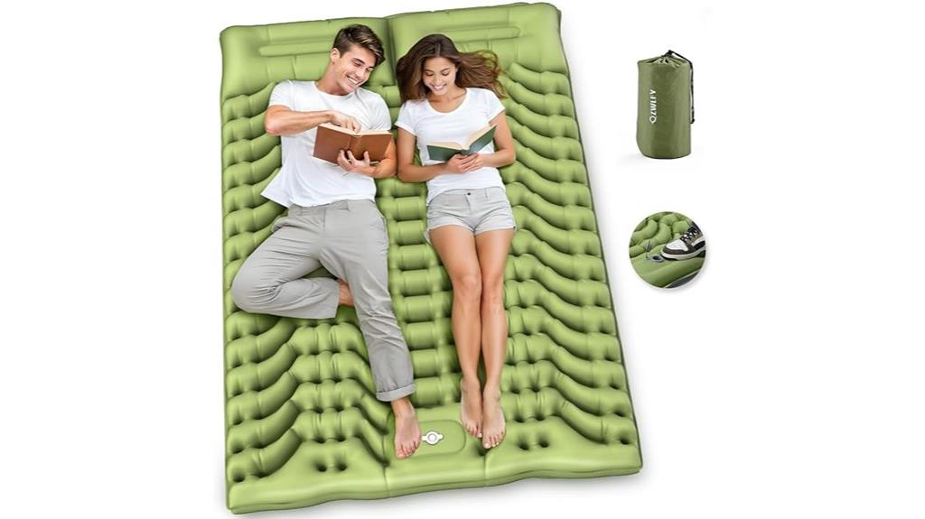 double sleeping pad with pillow