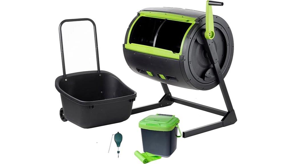 dual chamber compost tumbler