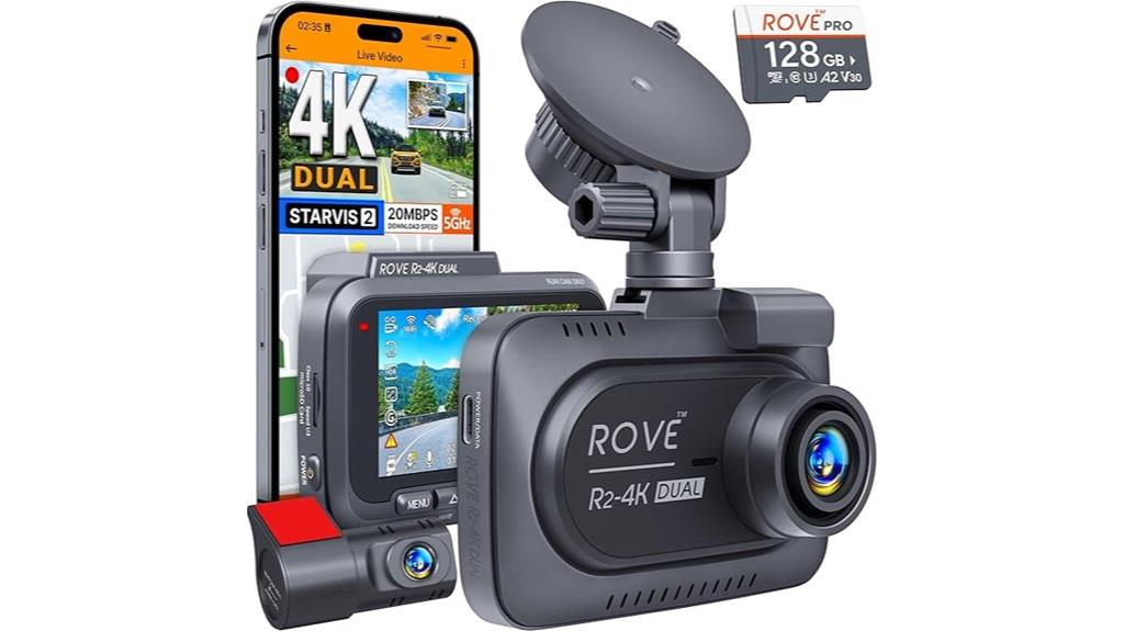 dual dash cam with storage