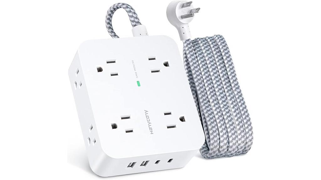 eight outlets four usb
