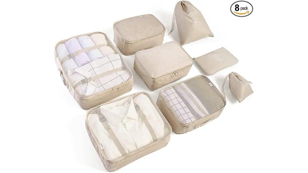eight piece luggage organizers
