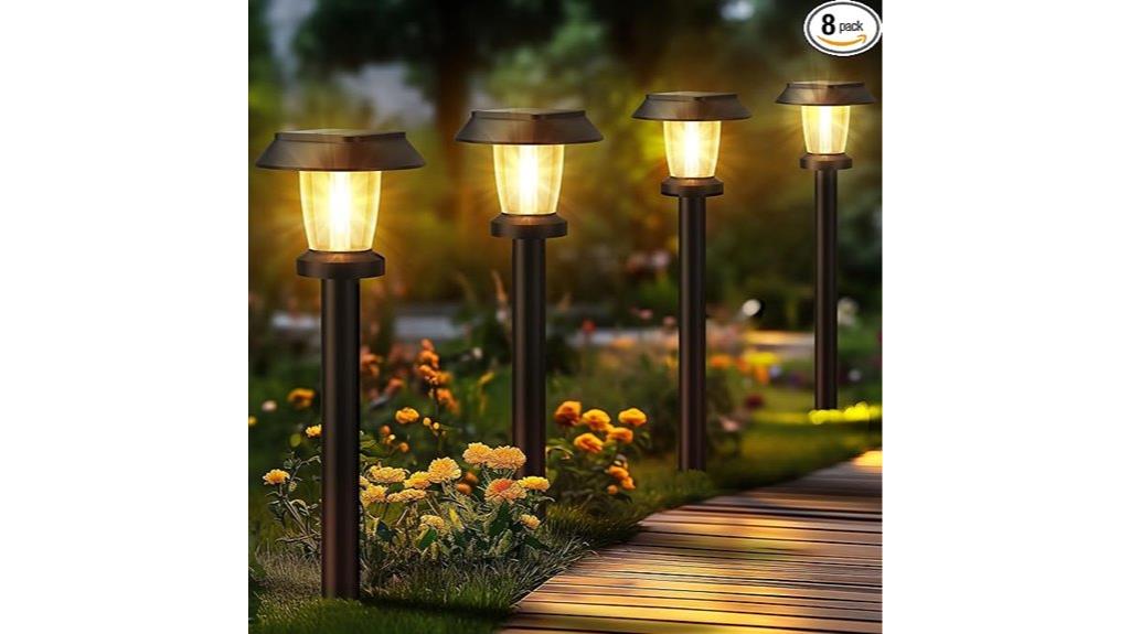 eight waterproof garden lights