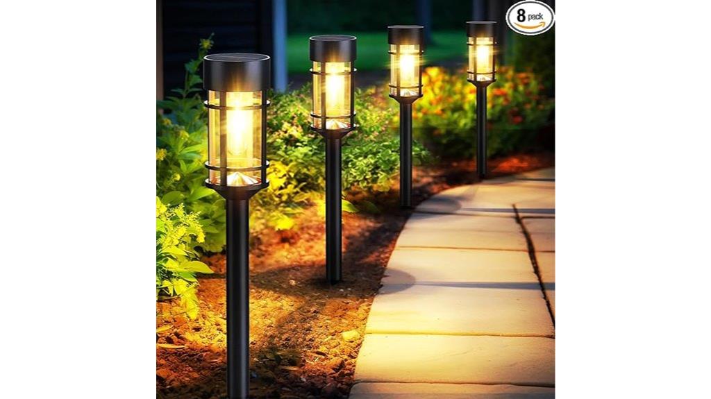 eight waterproof solar lights