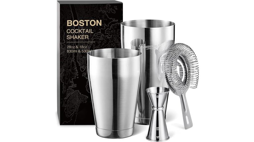 elegant boston cocktail shaker