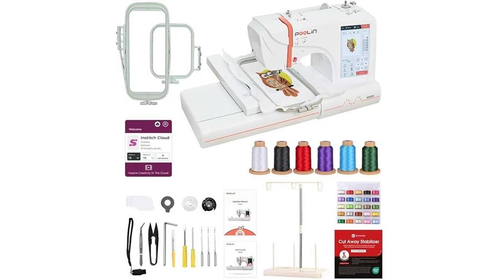 embroidery machine with accessories