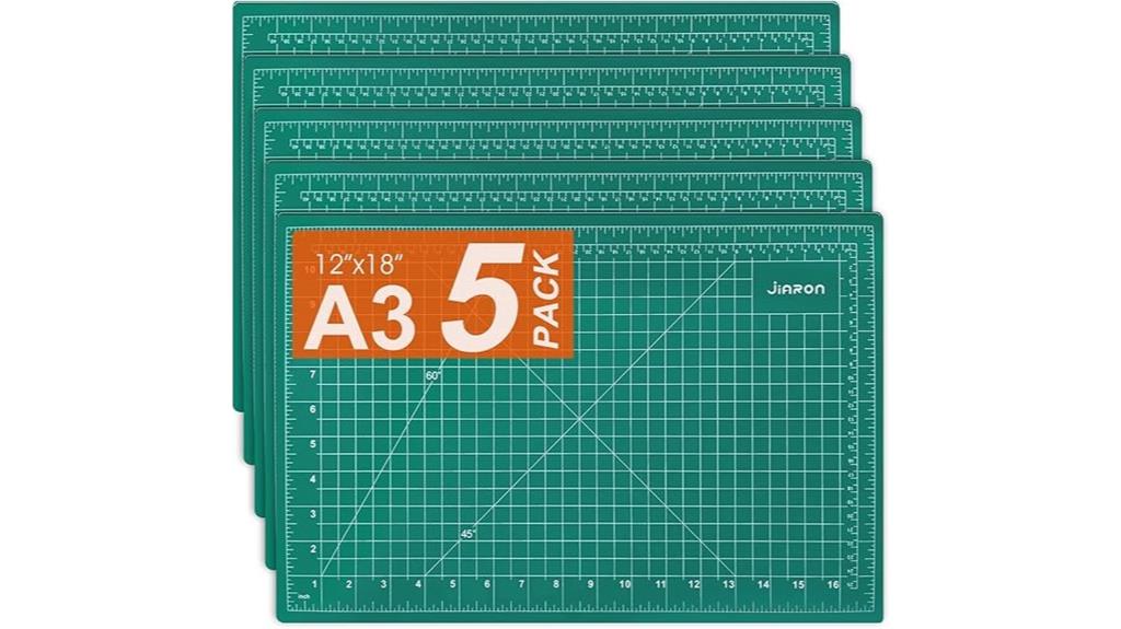 five self healing sewing mats