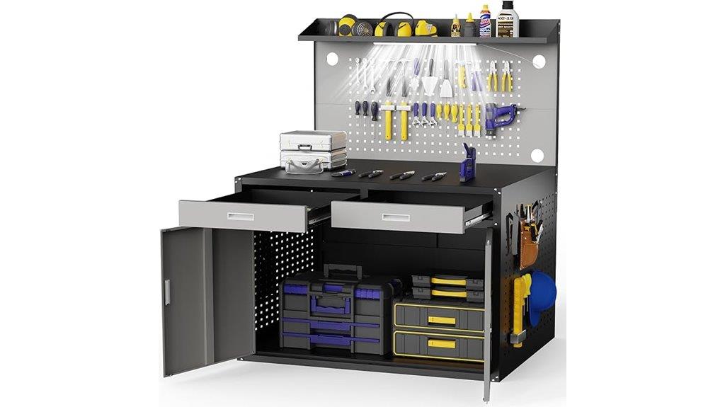 heavy duty workbench with storage