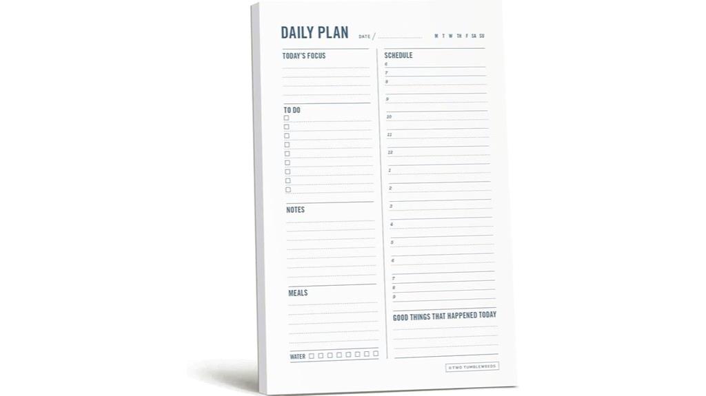 hourly daily schedule notepad