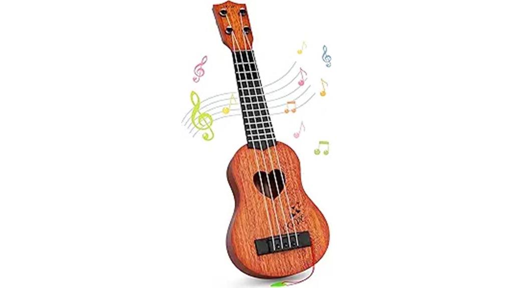kids brown ukulele guitar