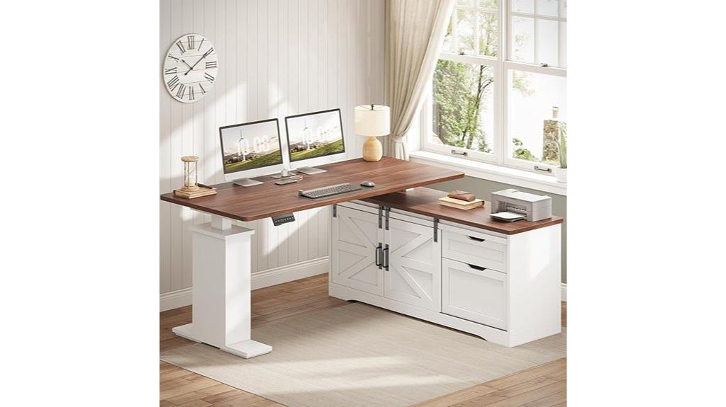 l shaped farmhouse desk