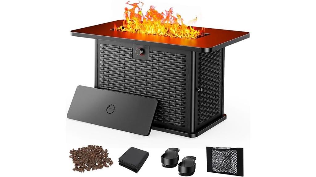 large 43 inch propane fire pit