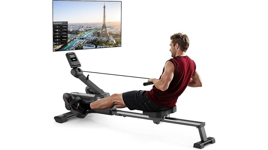 magnetic foldable rowing machine