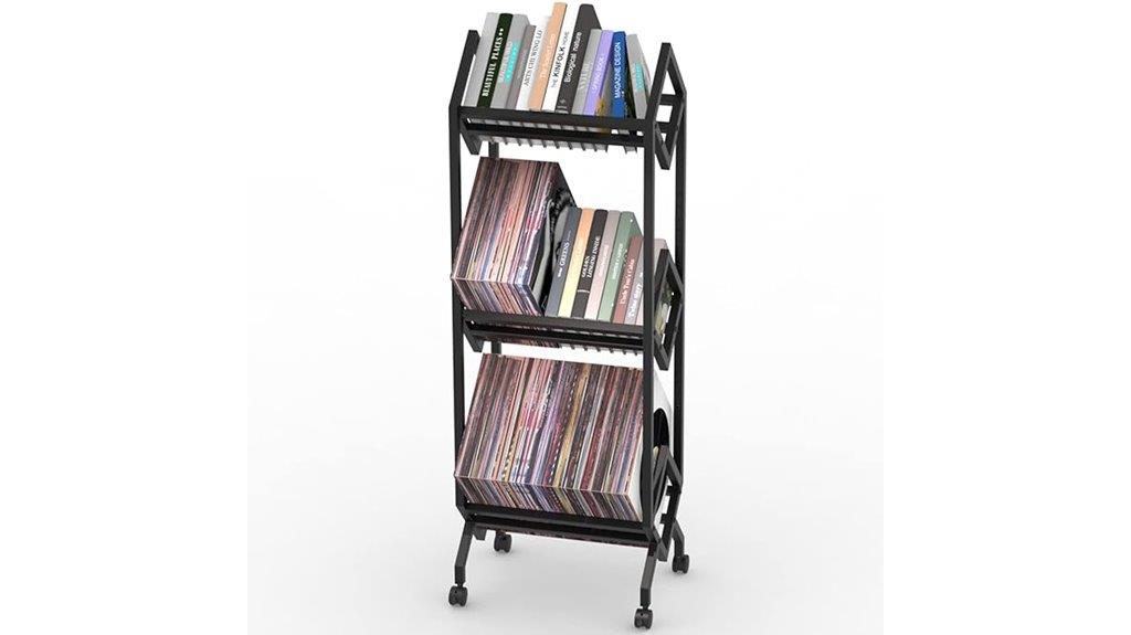 metal 3 tier lp shelf