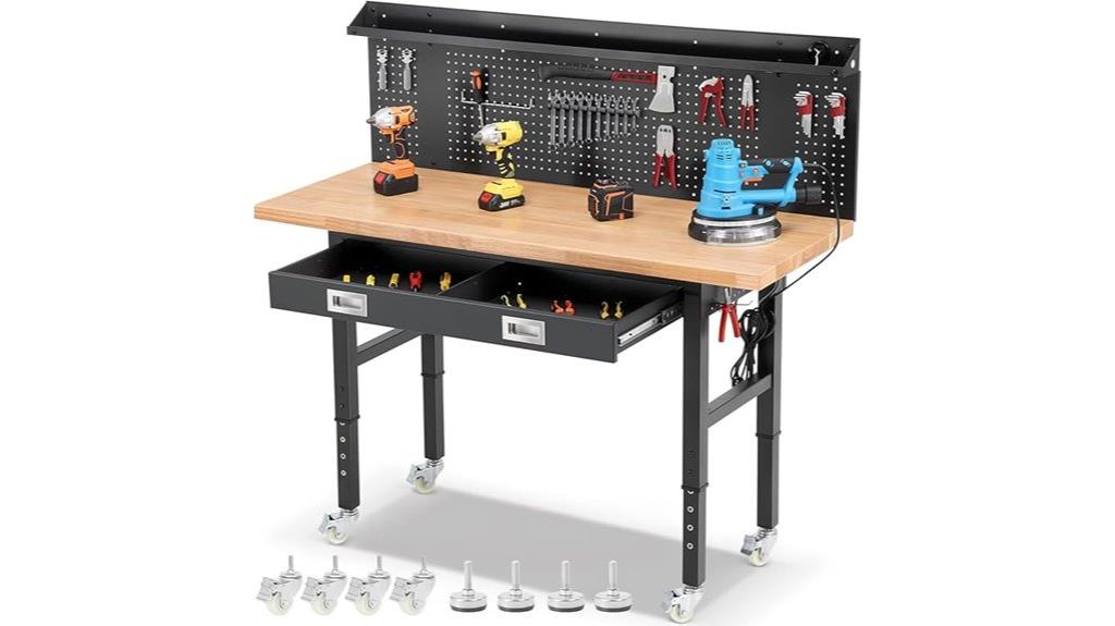 mobile garage workbenches with storage