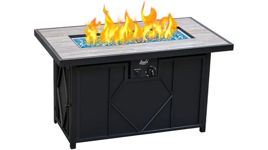 outdoor rectangular gas firepit