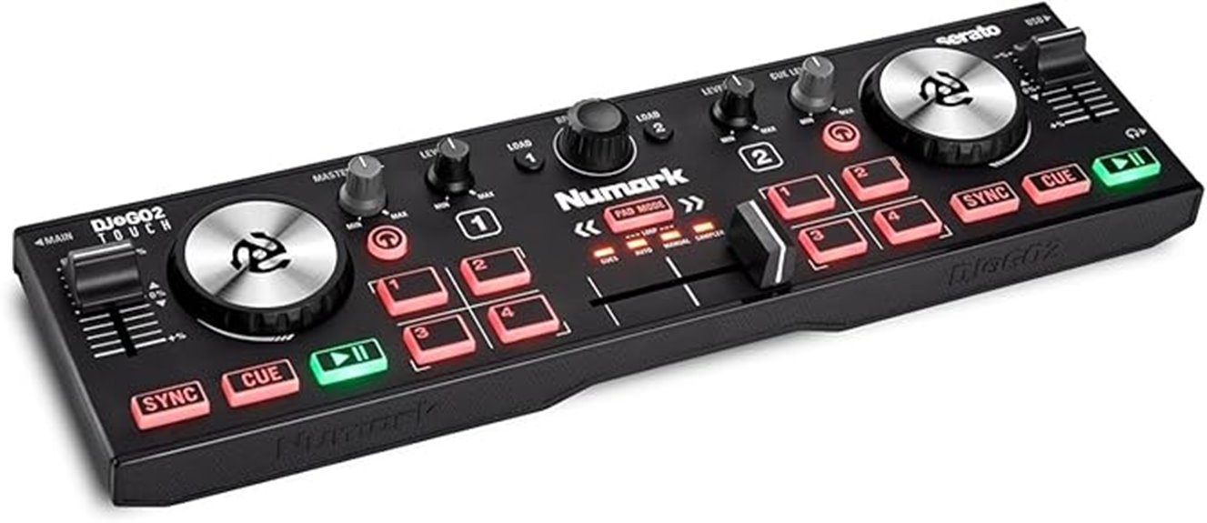 portable 2 channel dj controller