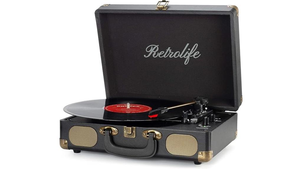portable 3 speed bluetooth turntable