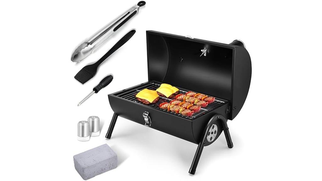 portable charcoal grill set