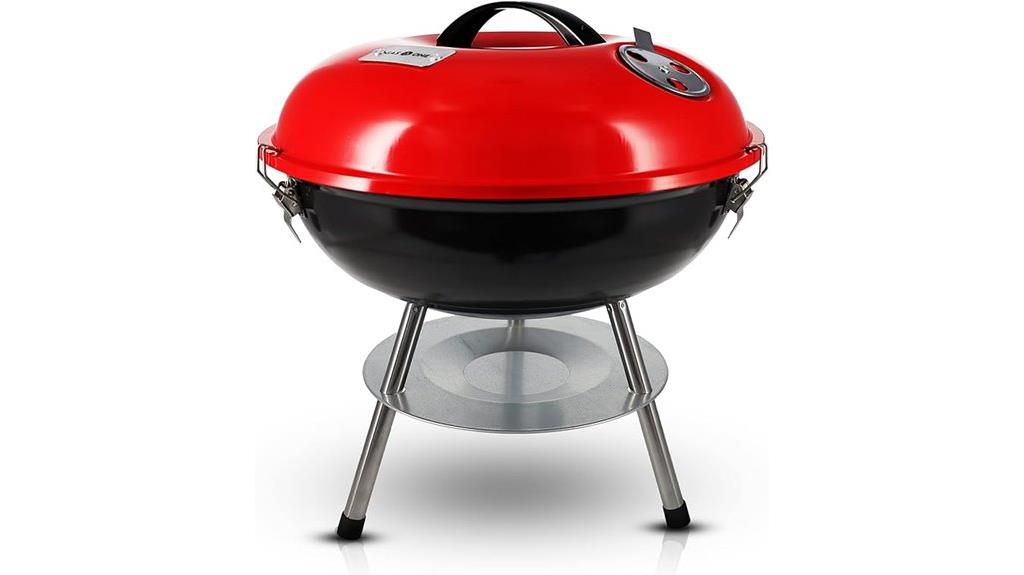 portable charcoal grill with lid