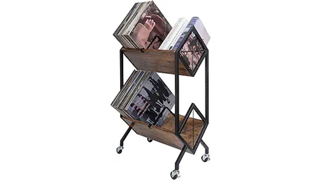 rolling two tier vinyl holder