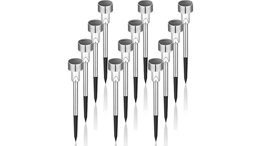 solar powered stainless steel landscape lights