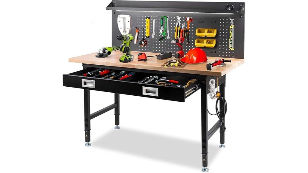 sturdy workbench with drawers