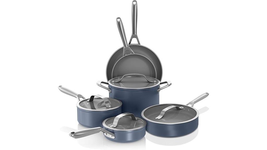 ten piece ceramic cookware