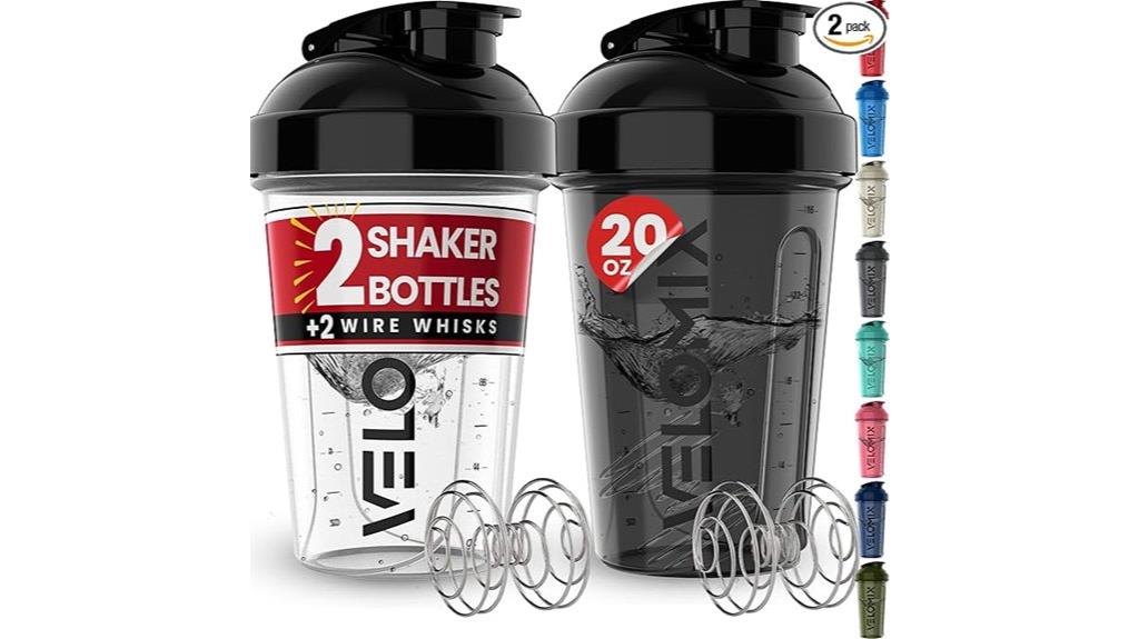 two 20 oz shaker bottles