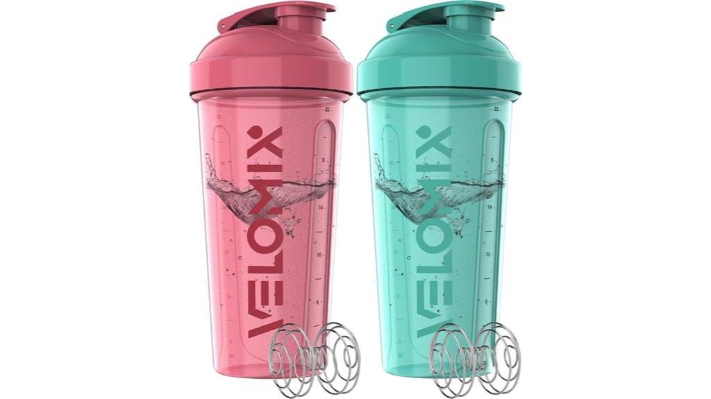 two 28 oz shaker bottles
