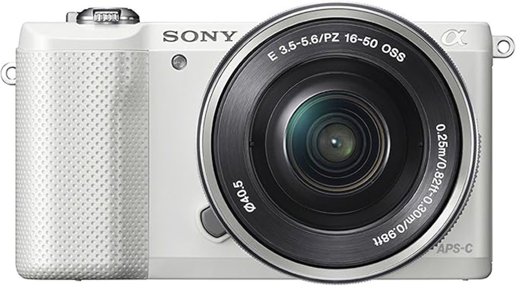 white sony a5000 camera
