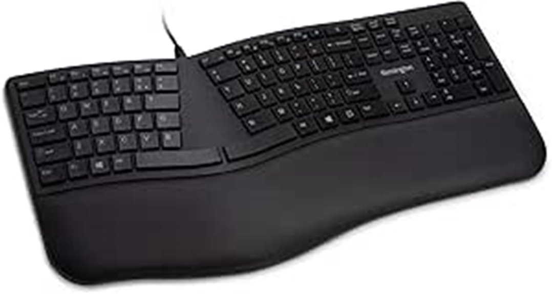 wireless ergonomic black keyboard