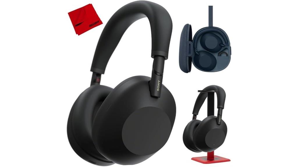 sony matte black red headphones