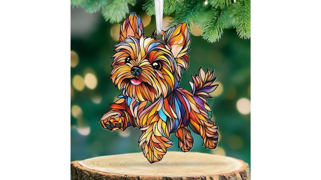 yorkie christmas dog ornaments