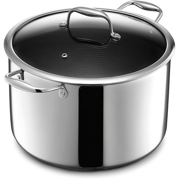HexClad 10-Quart Hybrid Stockpot with Glass Lid